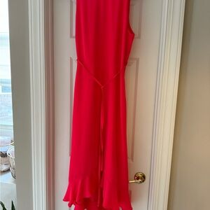 Banana Republic Pink Ruffled Halter Sundress